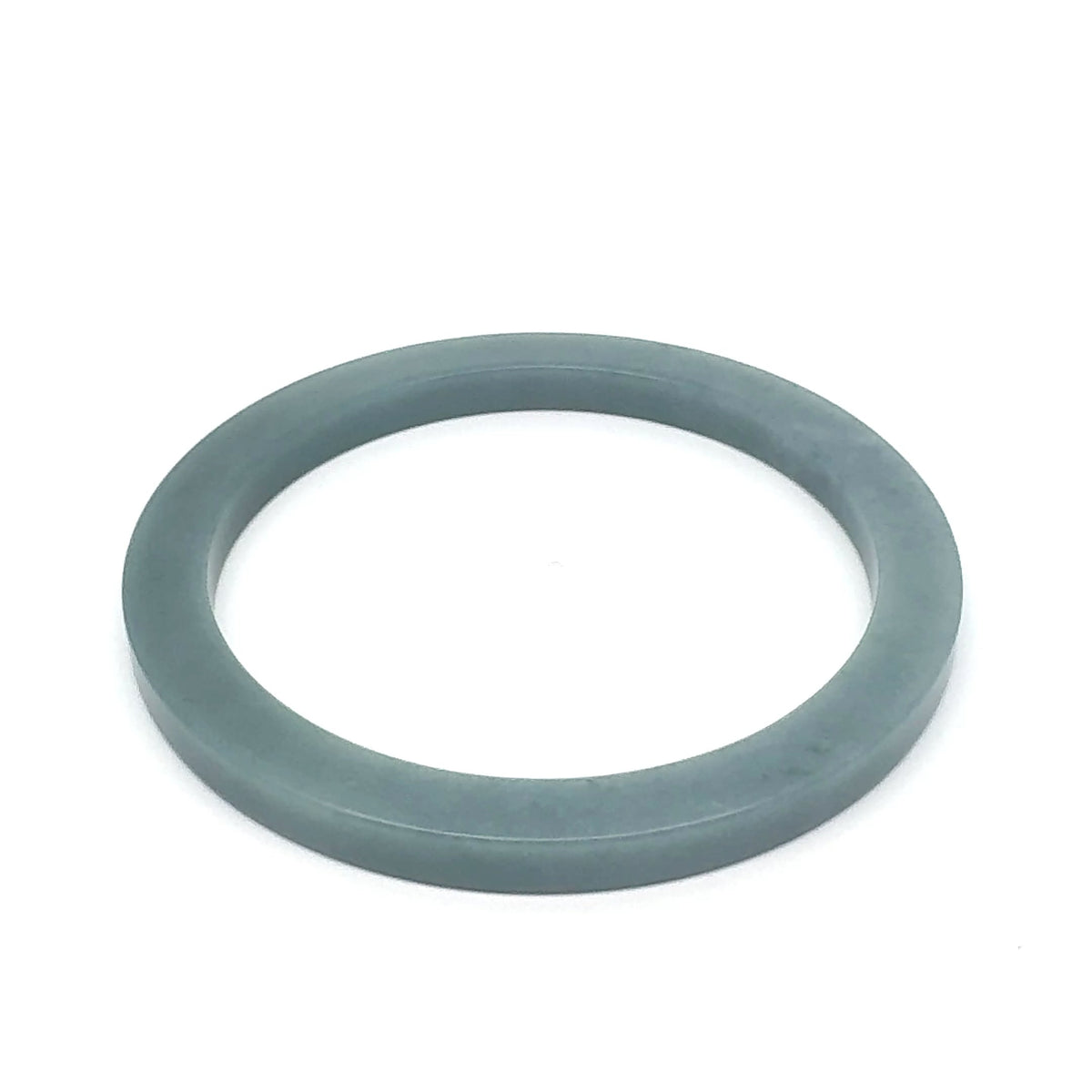 56 mm Celestial Blue Guatemalan Jadeite Square-Edge Bangle, Grey-Green