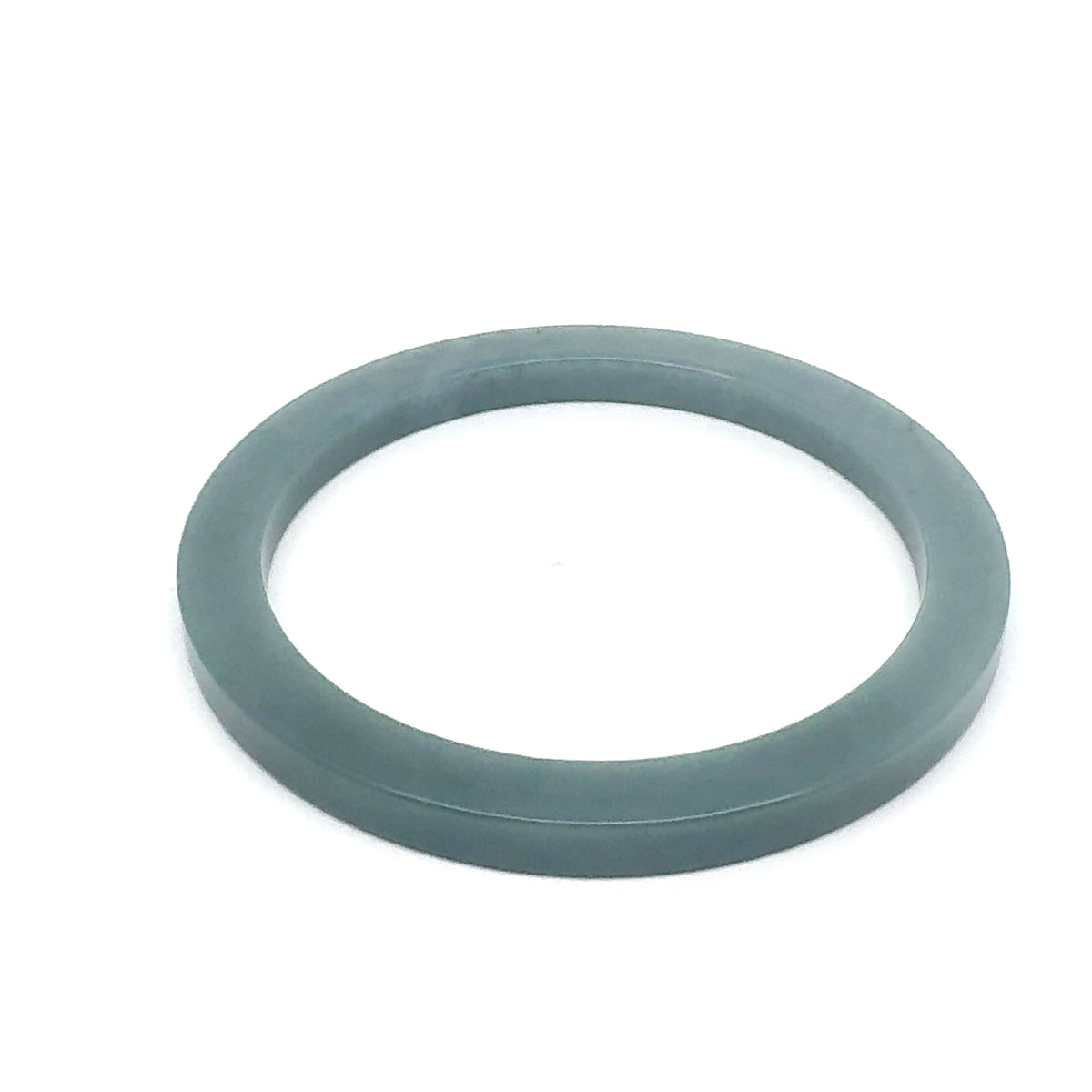 56 mm Celestial Blue Guatemalan Jadeite Square-Edge Bangle, Grey-Green