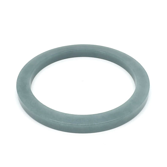 58 mm Celestial Blue Guatemalan Jadeite Square-Edge Bangle, Grey-Green
