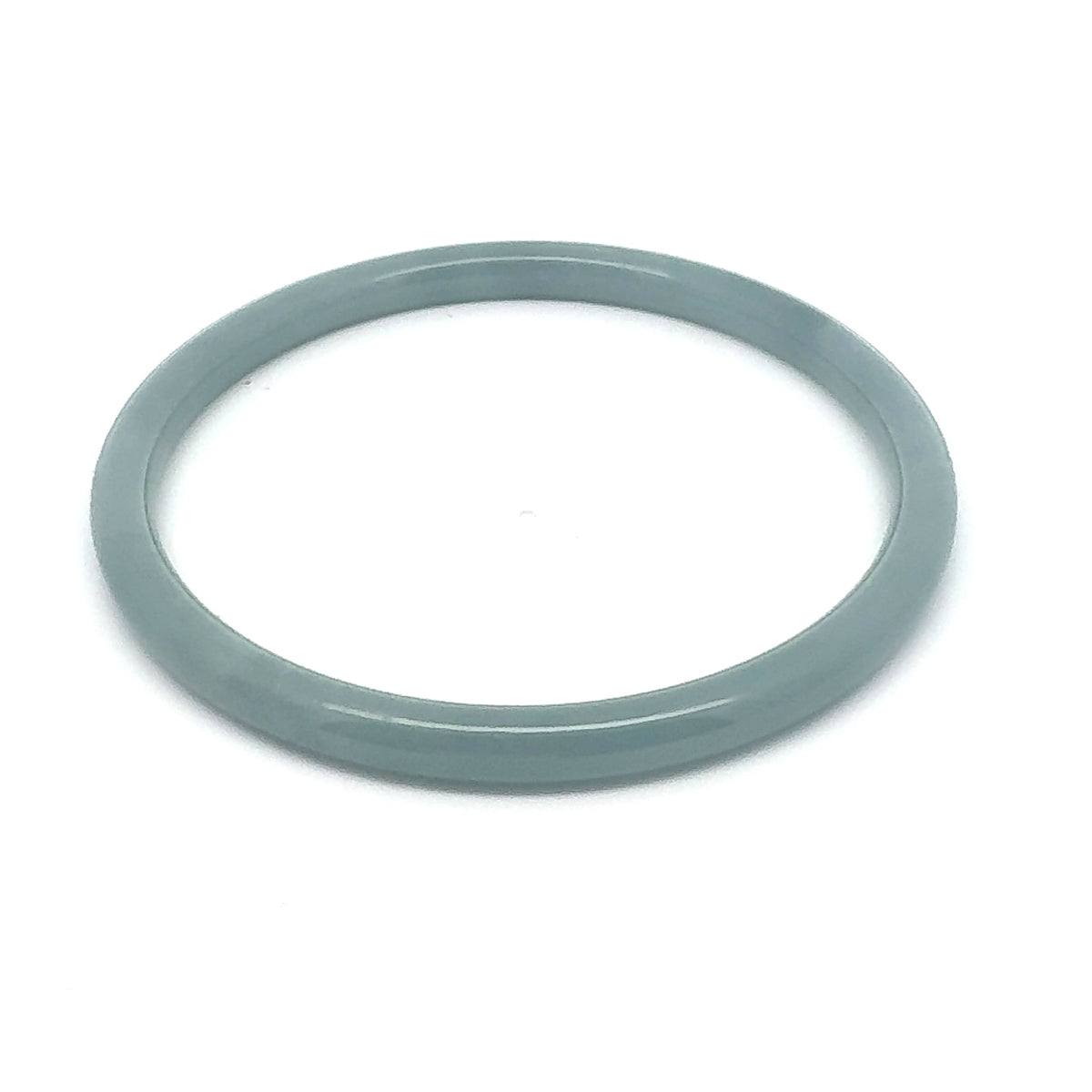 63 mm Celestial Blue Guatemalan Jadeite Thin Full-Round Hololith Bangle