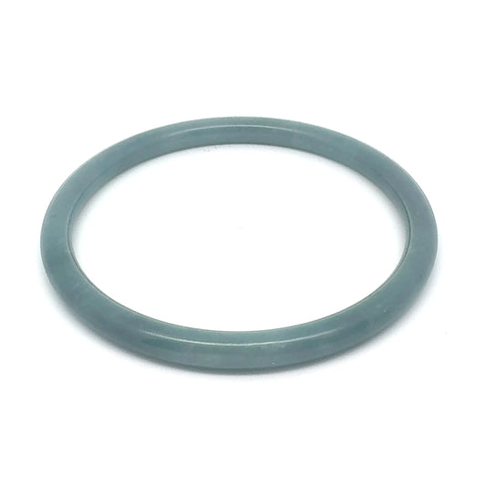 62.5 mm Celestial Blue Jadeite Thin Full-Round Hololith Bangle, Grayish-Blue
