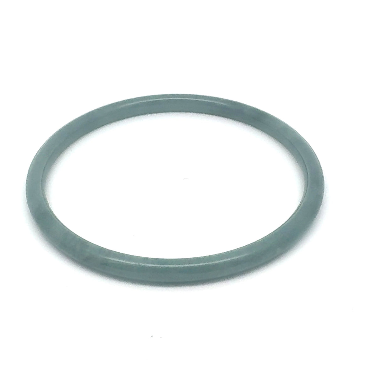 63 mm Grey-Blue Celestial Blue Jadeite Thin Full-Round Hololith Bangle
