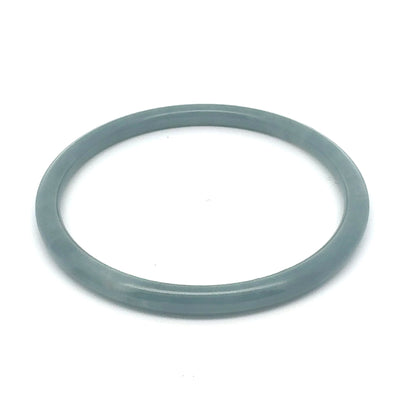 63 mm Celestial Blue Guatemalan Jadeite Thin Full-Round Bangle, Grey-Blue