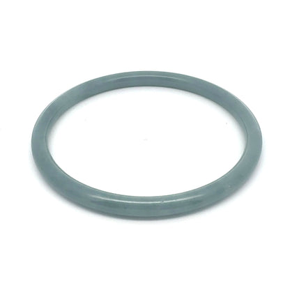63 mm Celestial Blue Guatemalan Jadeite Thin Full-Round Bangle, Grey-Blue