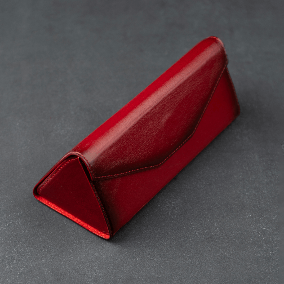 Luxury Leather Sunglasses Case - Red - Louisville