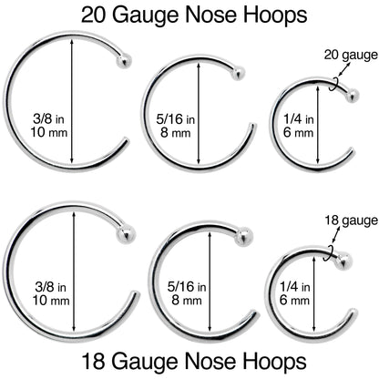 20G 5/16 Solid 14K Yellow Gold Nose Hoop