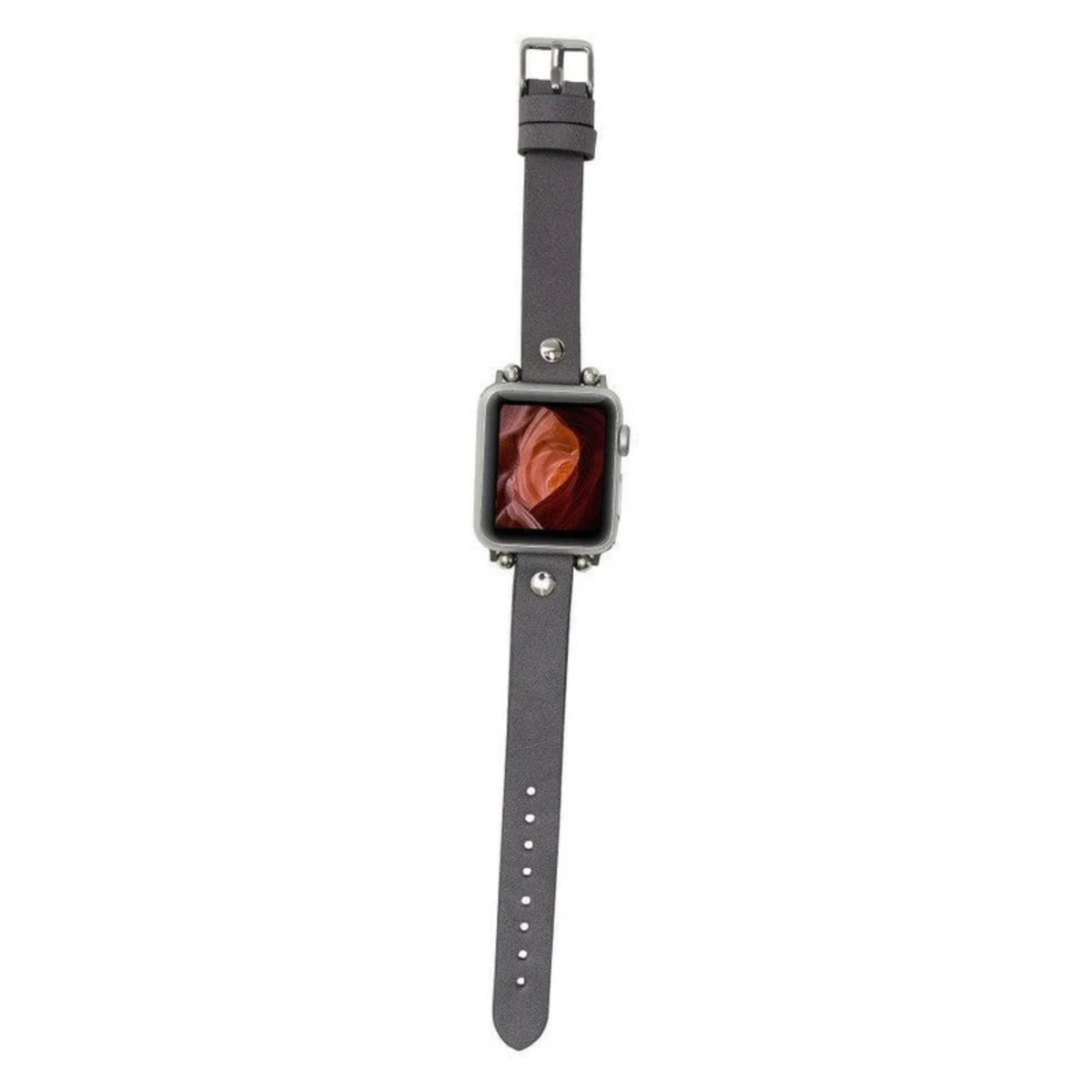Apple Watch Dark Grey Leather Strap - Detroit