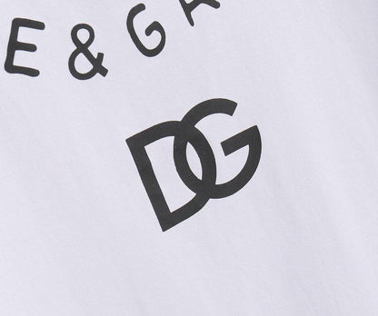 Dolce & Gabbana T-Shirt Without Collar 'White & Black'