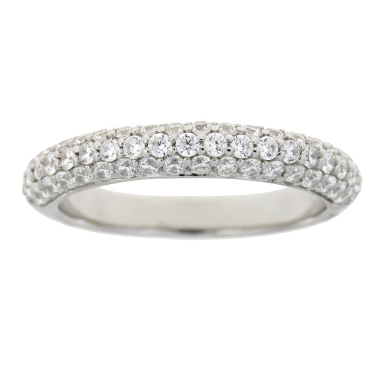 Cubic Zirconium Wedding Band Ring Sterling Silver — photo 1 of 5