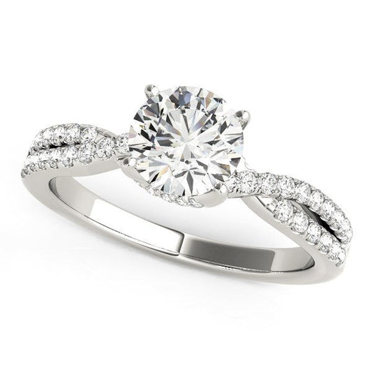 14k White Gold Fancy Prong Split Shank Diamond Engagement Ring (1 1/4 cttw) — photo 1 of 4