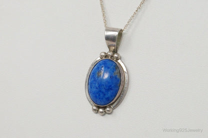 VTG Native American Jason Livingston Lapis Lazuli Sterling Silver Necklace