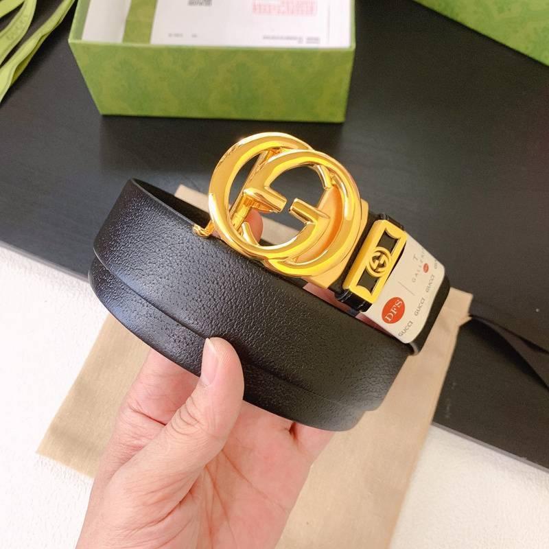 GUCCI Embellished coated-canvas and leather belt 'Black'