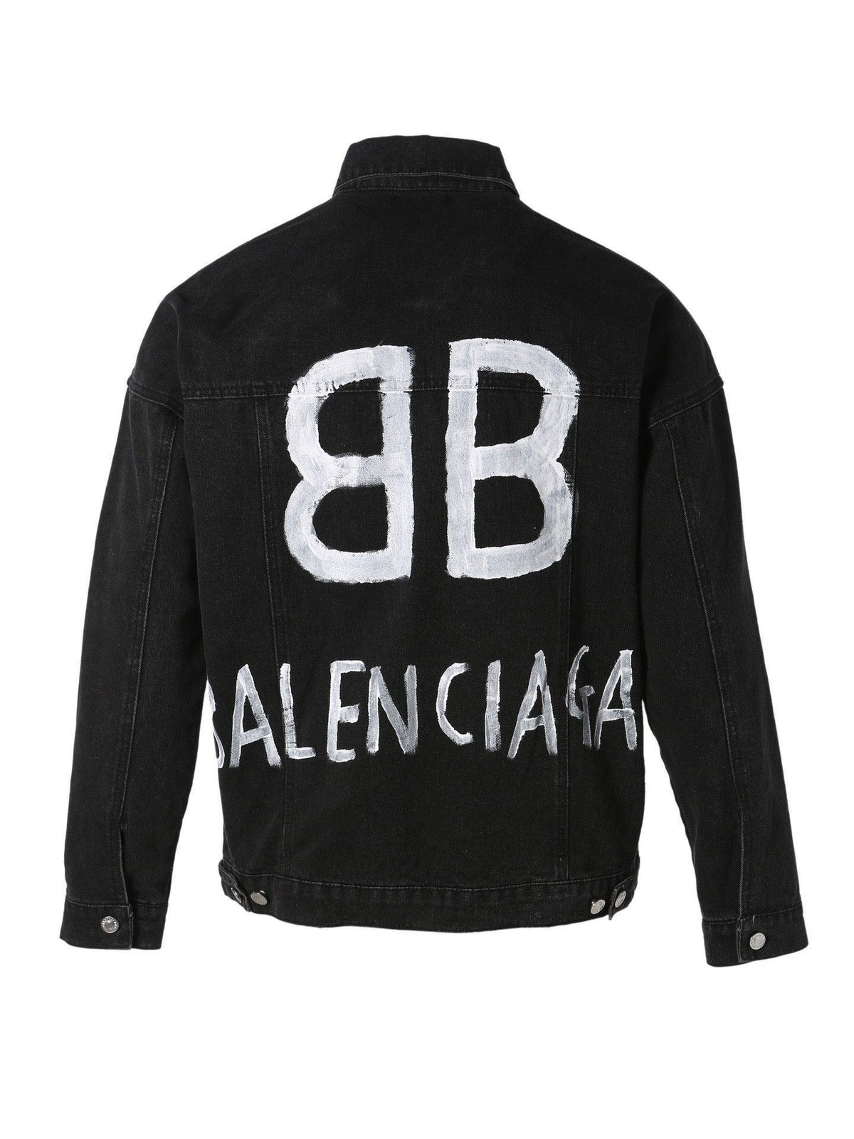 Balenciaga BB Sprayed Denim Jacket Large Fit 'Dark Grey White'