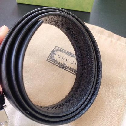 GUCCI Embellished coated-canvas and leather belt 'Black'