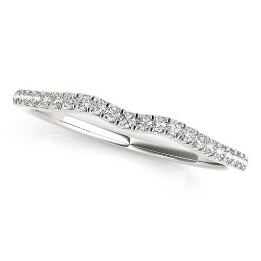 14k White Gold Wave Theme Diamond Wedding Band (1/8 cttw) — photo 1 of 2
