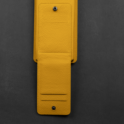 Leather Yellow Crossbody Bag Phone Wallet - Columbus