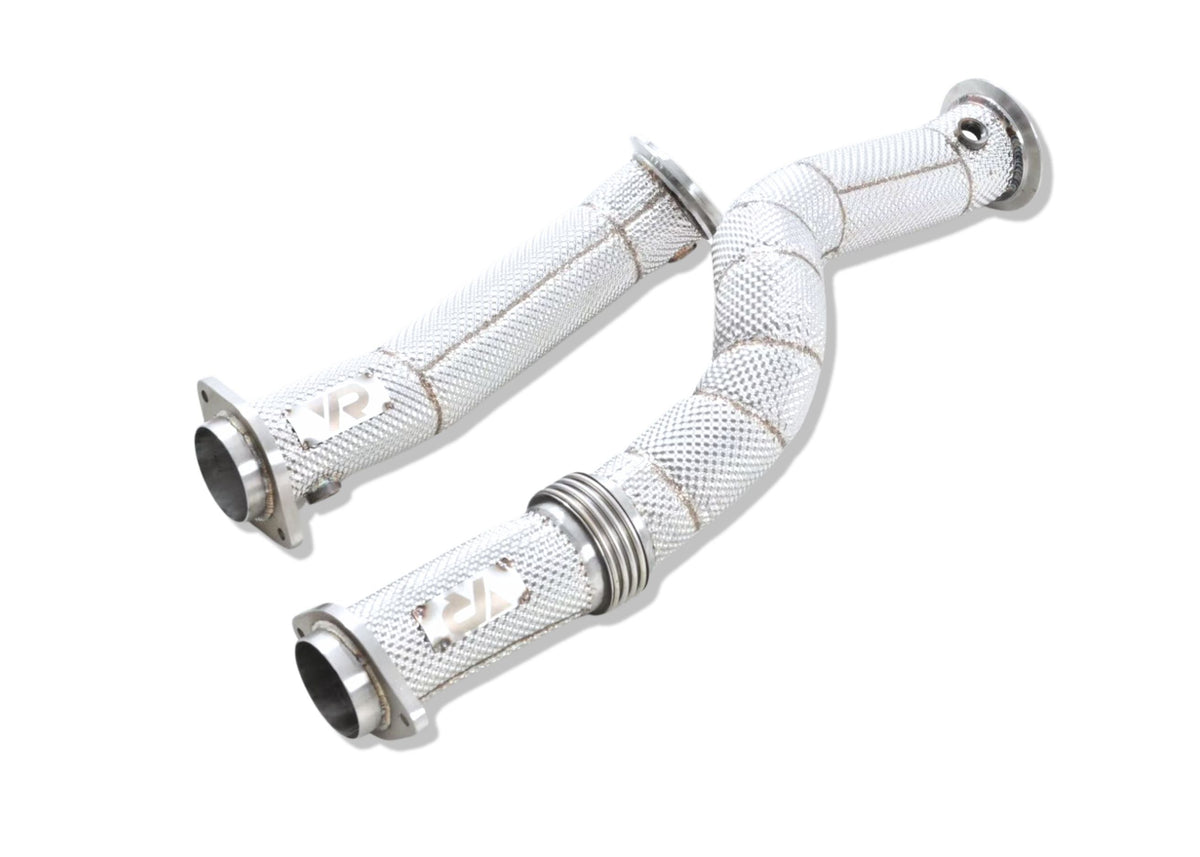 S58 3.5'' Maxflow Downpipes w/ Heatshield for G8X M3 M4 & G87 M2 - Yonristic Performance — photo 1 of 4