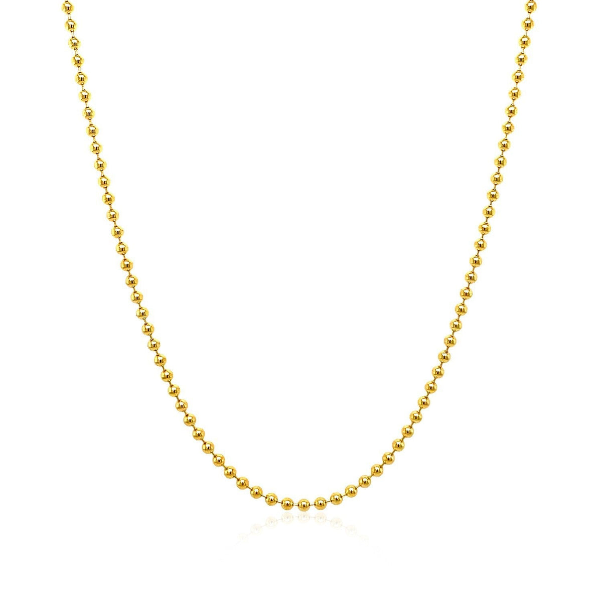 18k Yellow Gold Bead Chain 1.5mm (1.50 mm)
