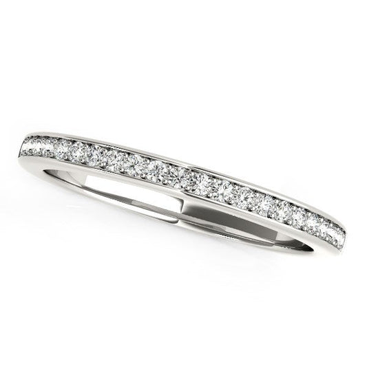 14k White Gold Classic Style Diamond Wedding Band (1/5 cttw) — photo 1 of 2