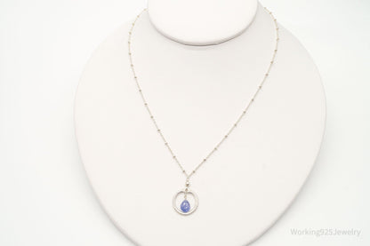 Vintage Violet Crystal Sterling Silver Necklace