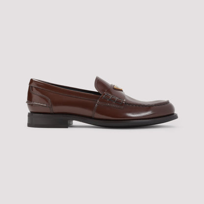 PRADA Shiny Leather Loafers for Men - FW25 Collection