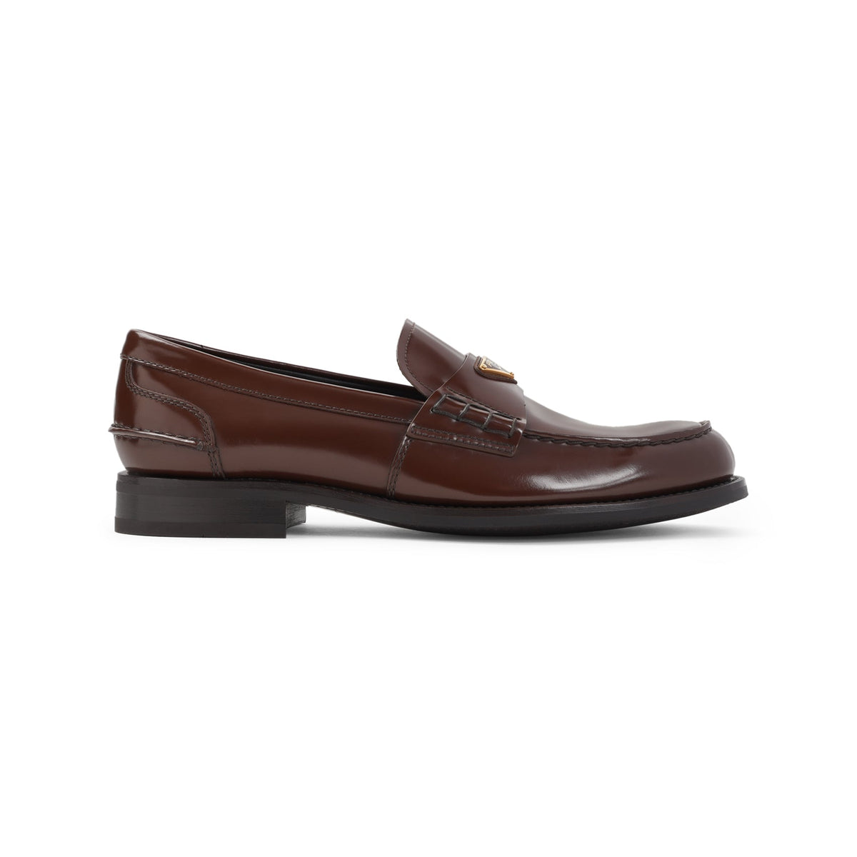 PRADA Shiny Leather Loafers for Men - FW25 Collection