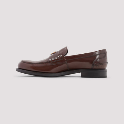 PRADA Shiny Leather Loafers for Men - FW25 Collection