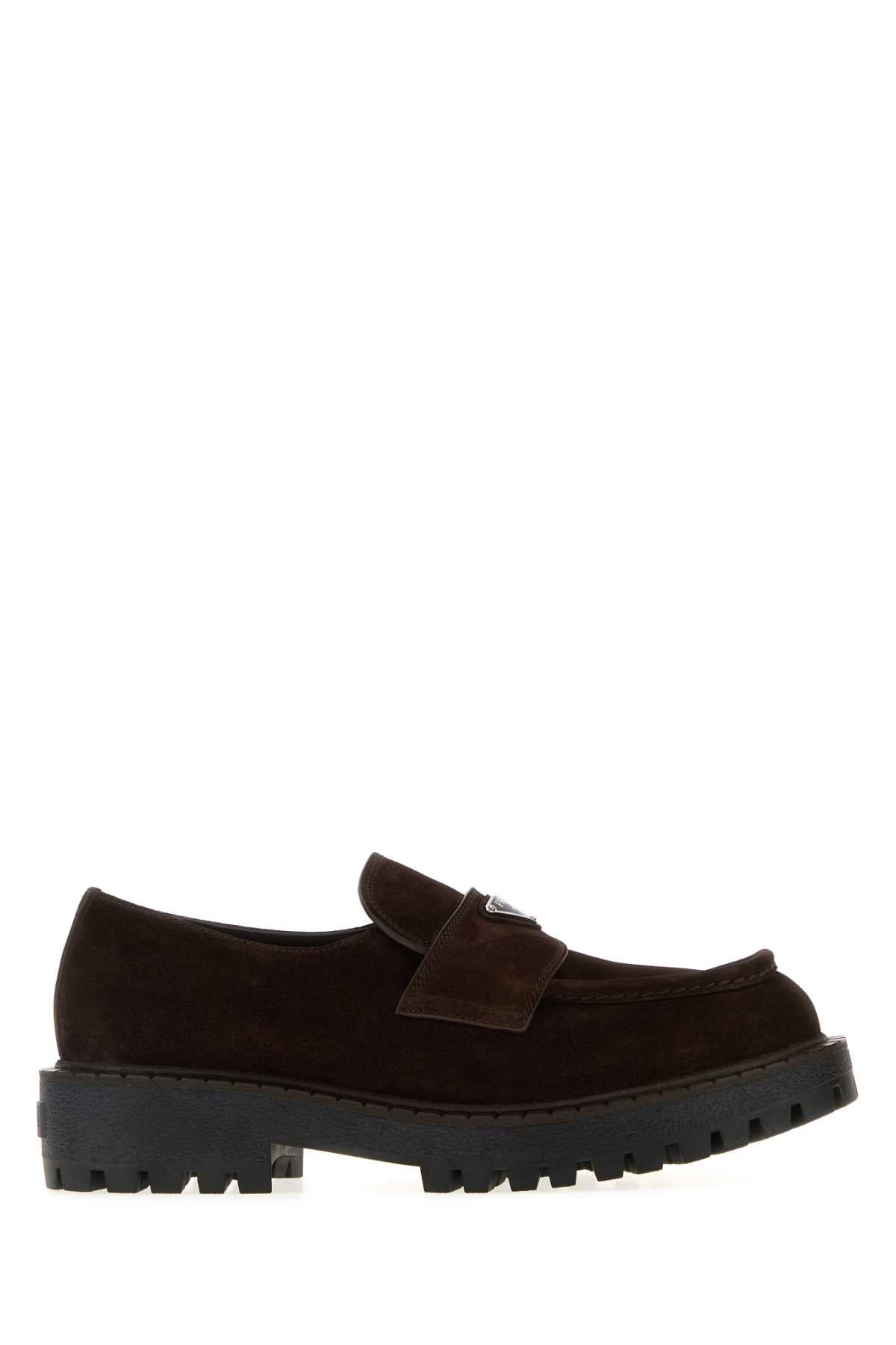 PRADA Men's 100% Leather Flat Moccasins