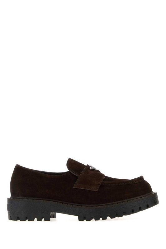 PRADA Men's 100% Leather Flat Moccasins