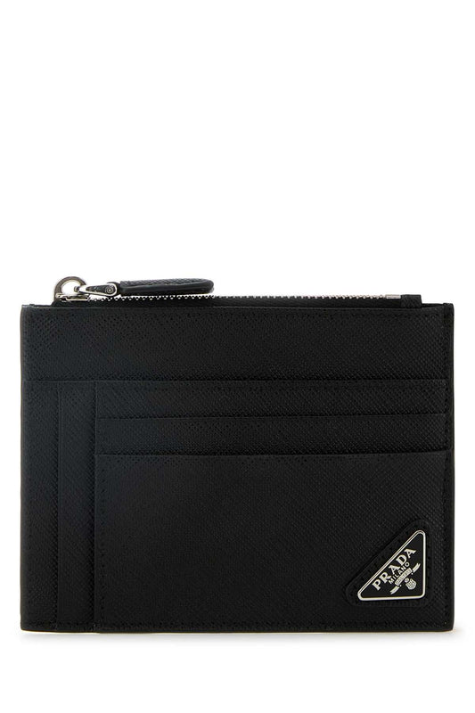 PRADA Mini Leather Card Holder for Men