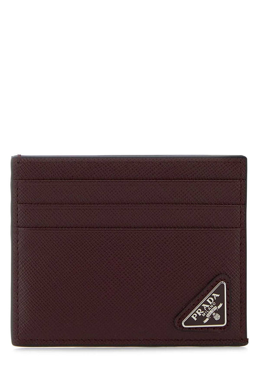 PRADA Mini Saffiano Leather Card Holder 10 X 8 CM
