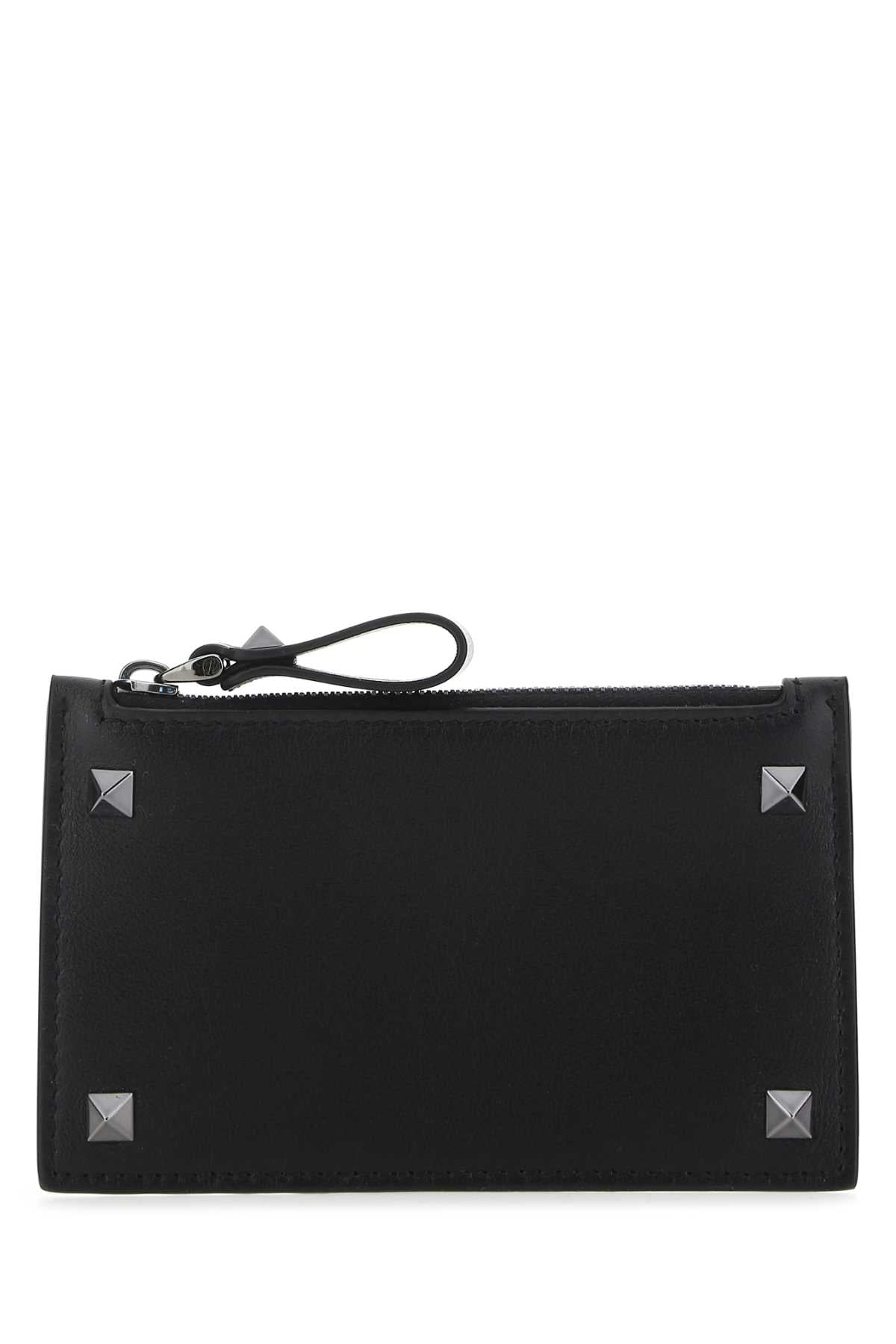 VALENTINO GARAVANI Mini Rockstud Leather Card Holder
