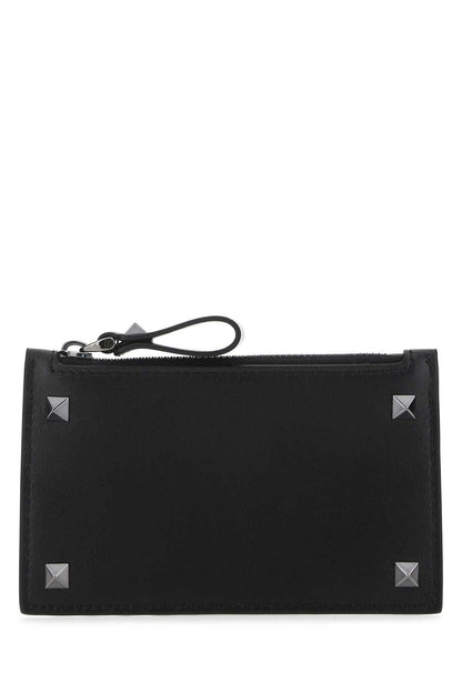 VALENTINO GARAVANI Mini Rockstud Leather Card Holder