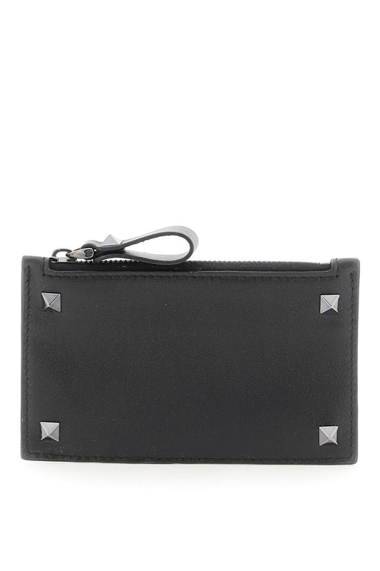 VALENTINO GARAVANI Mini Rockstud Leather Card Holder