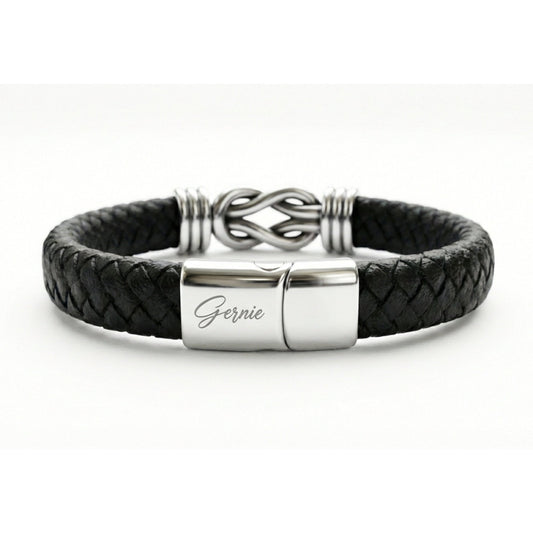 Men's Genuine Braided Leather Kensington Bracelet