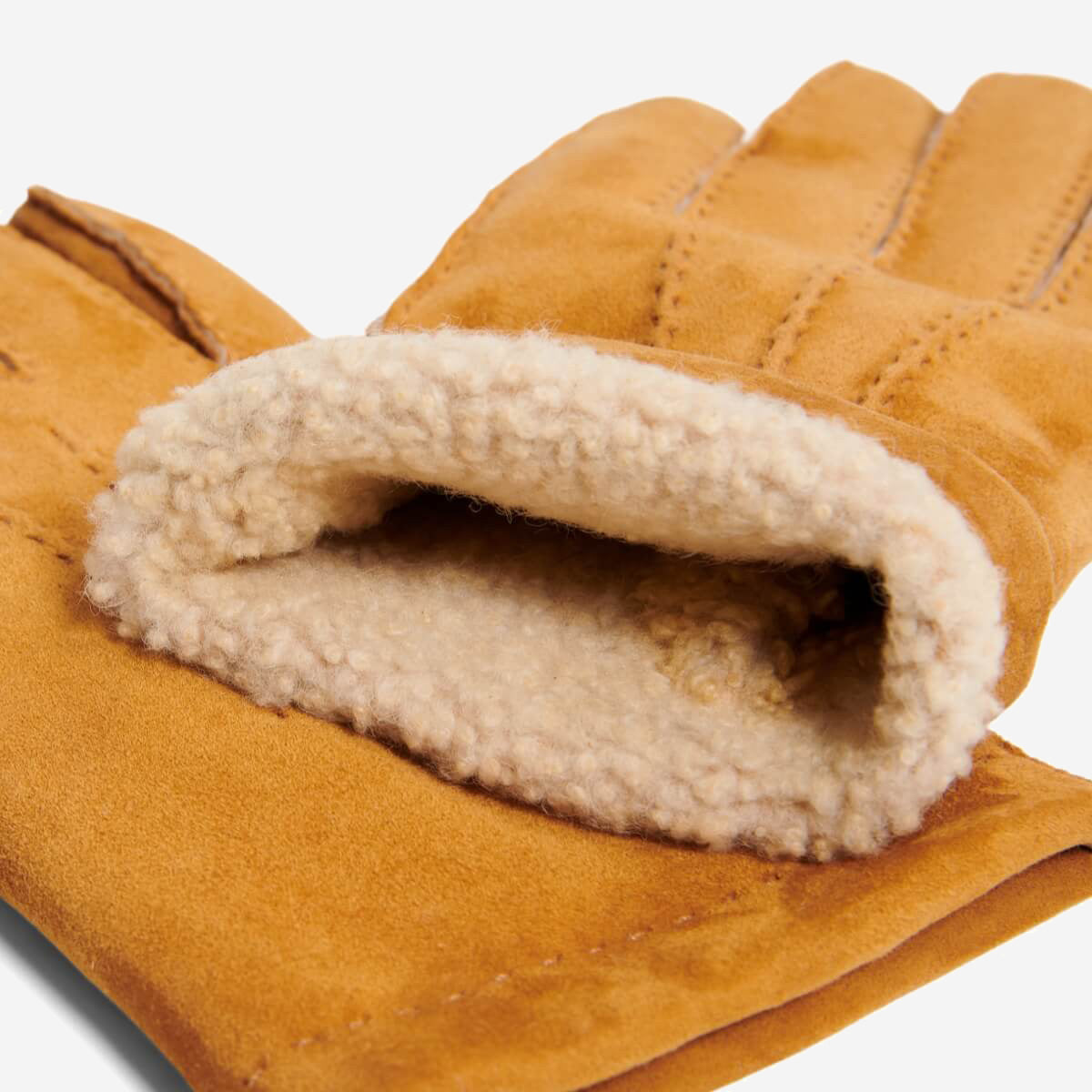 Beatrice  - Italian suede leather gloves with luxurious natural sheep fur lining — photo 3 of 10