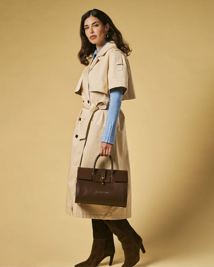 Oriana (brown) - Italian calf leather women's handbag (with shoulder strap) — photo 3 of 10