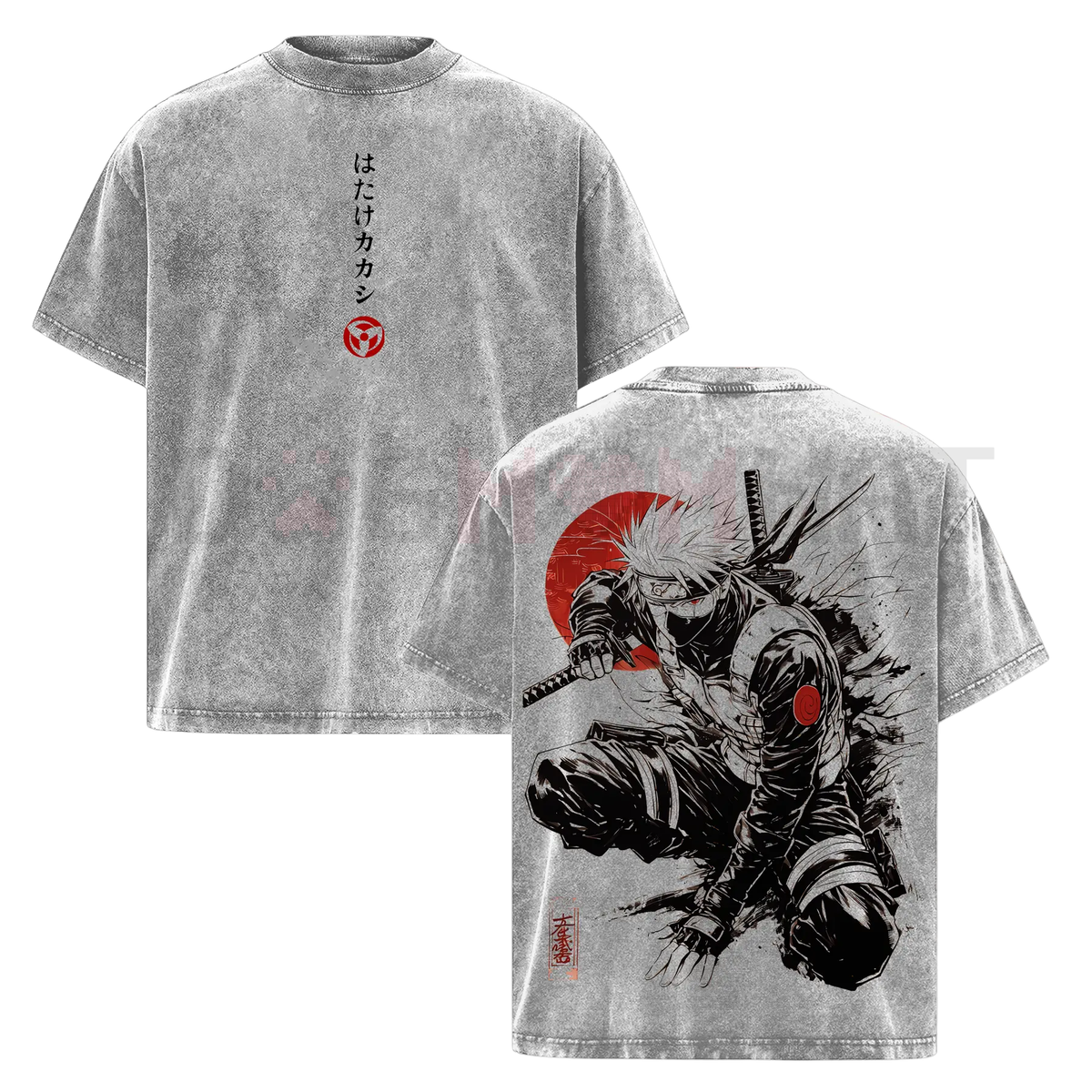 Kakashi Hatake T-Shirt – Washed Vintage Naruto Anime Oversize Streetwear Tee — photo 2 of 6