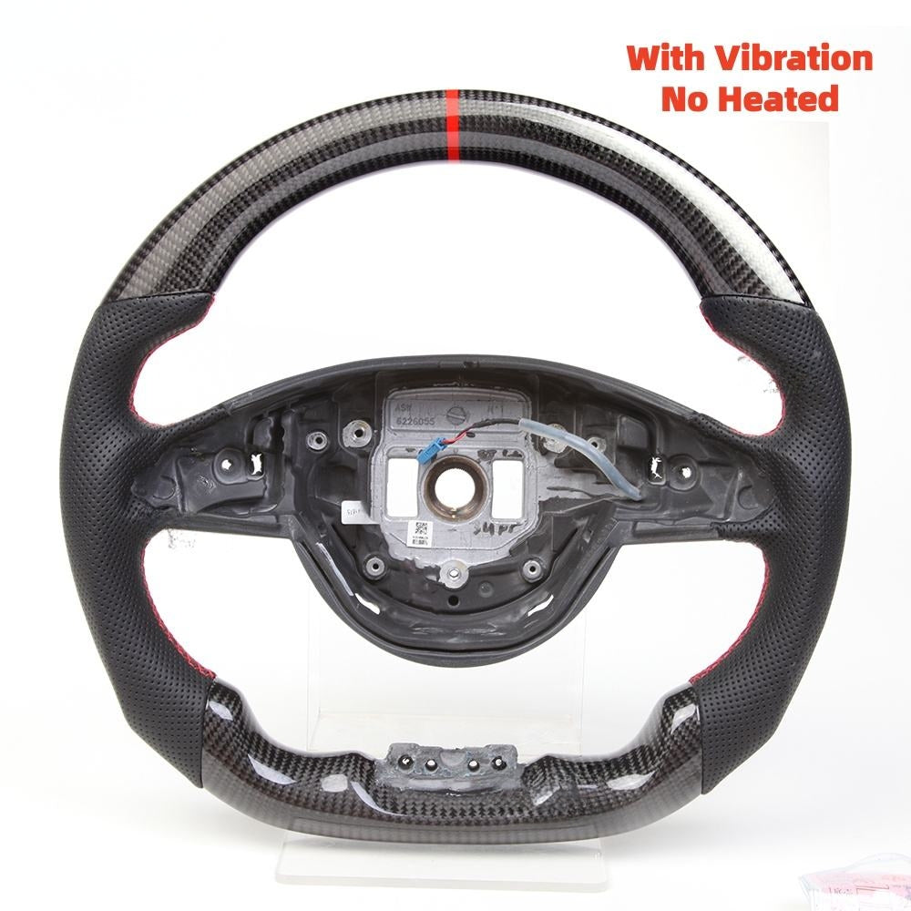 Carbon Fiber LED Steering Wheel for Mercedes-Benz W205 AMG C63, GLS, CLA & GLE 2016–2017 with Vibration (Non-Heated)
