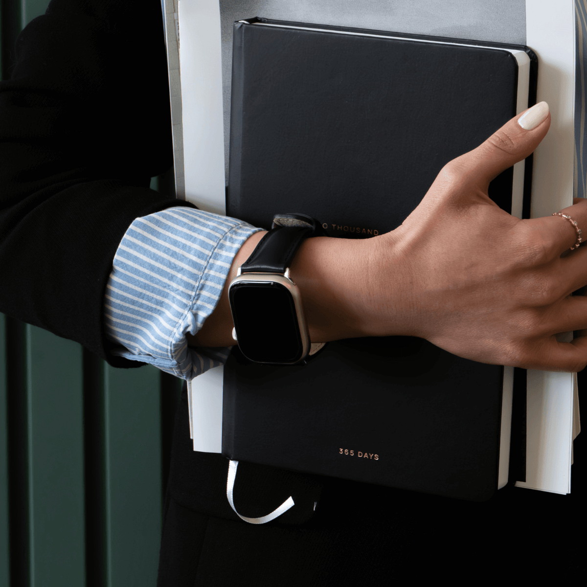 Apple Watch Grey Leather Strap - Boston