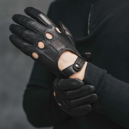 Mario (black) - Italian lambskin leather driving gloves — photo 8 of 10