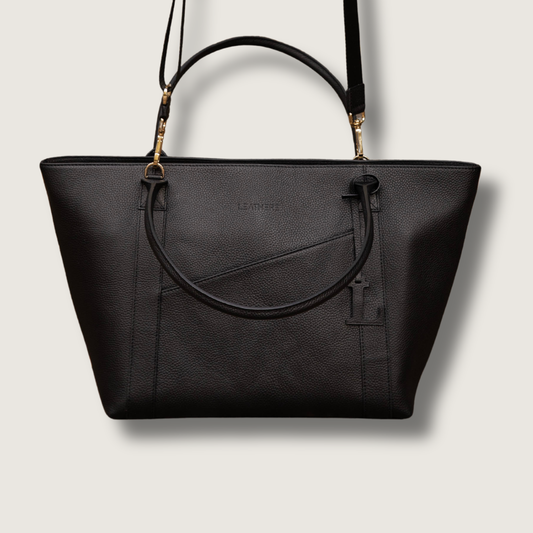 The Leathere New York Tote - Black