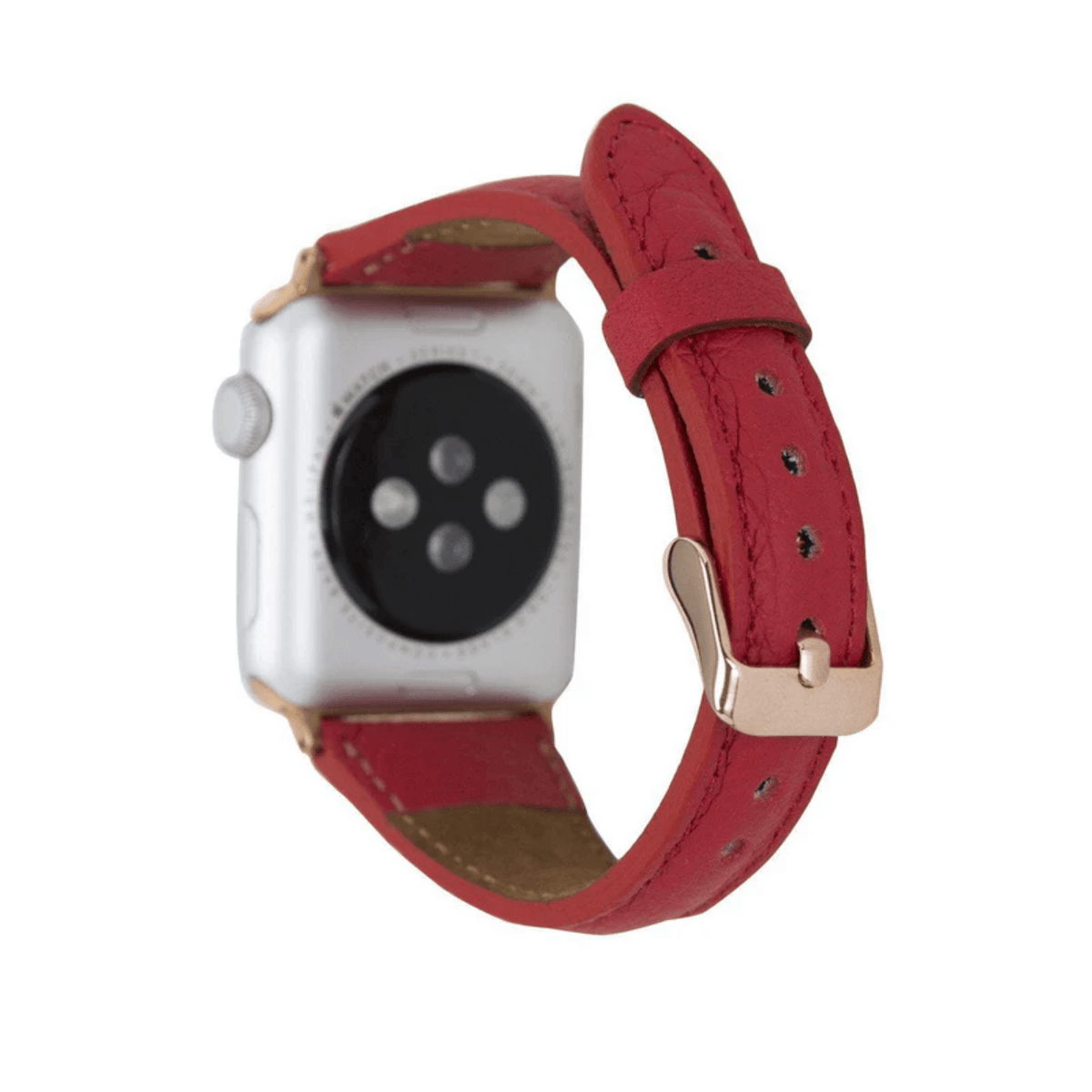 Classic Red Leather Apple Watch Band - Dallas