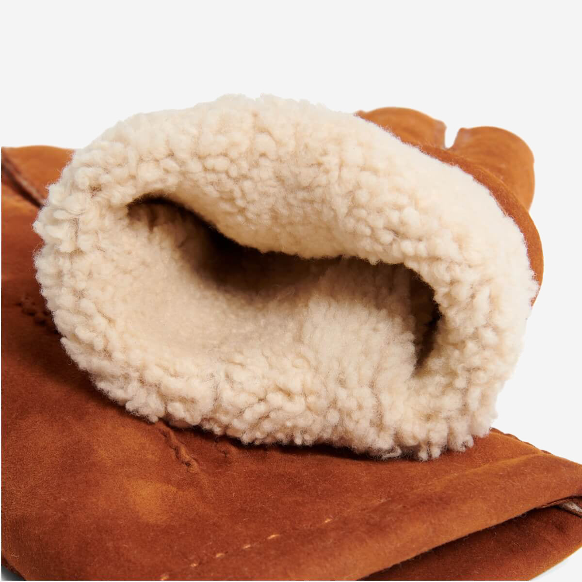 Tommaso - Italian suede leather gloves with luxurious natural sheep fur lining — photo 3 of 10