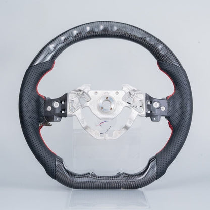 Real Carbon Fiber LED Steering Wheel for Nissan Z Fairlady 400Z RZ34 2023–2026 with Perforated Leather Grip