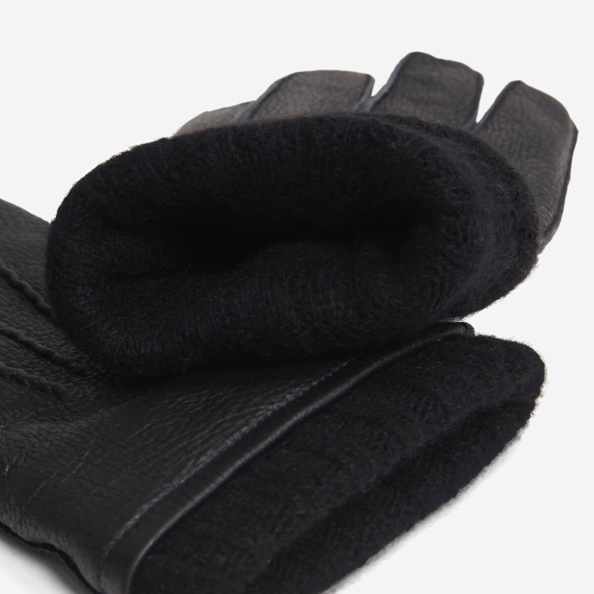 Vittoria (black) - Italian gloves made of American deerskin leather with cashmere lining — photo 3 of 10