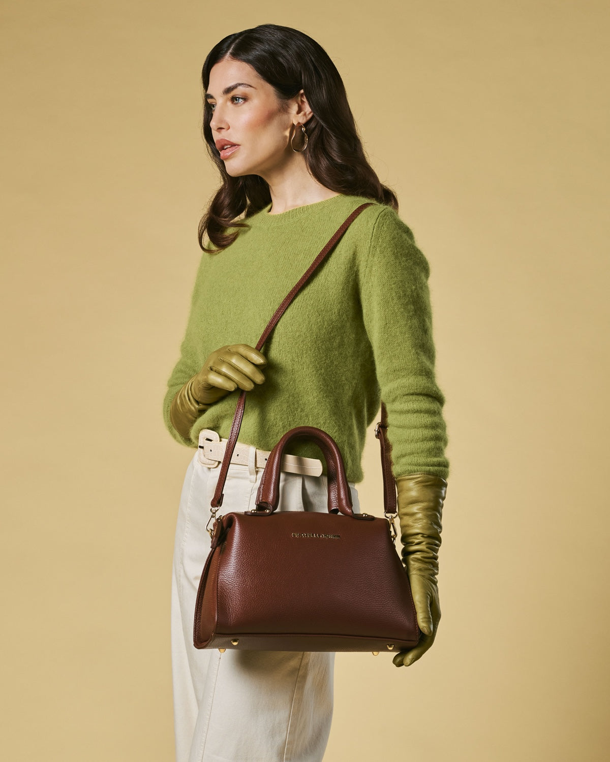 Zita (brown) - Italian calf leather women's handbag (with shoulder strap) — photo 6 of 7