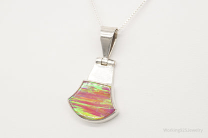 Vintage Mexico Opal 950 Silver Southwestern Necklace