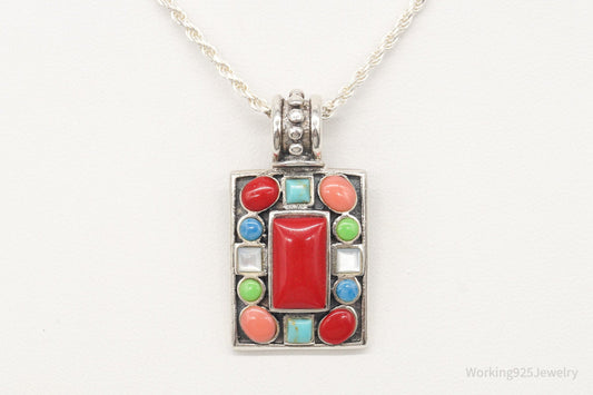 Vintage Multi Gem Sterling Silver Necklace — photo 2 of 9