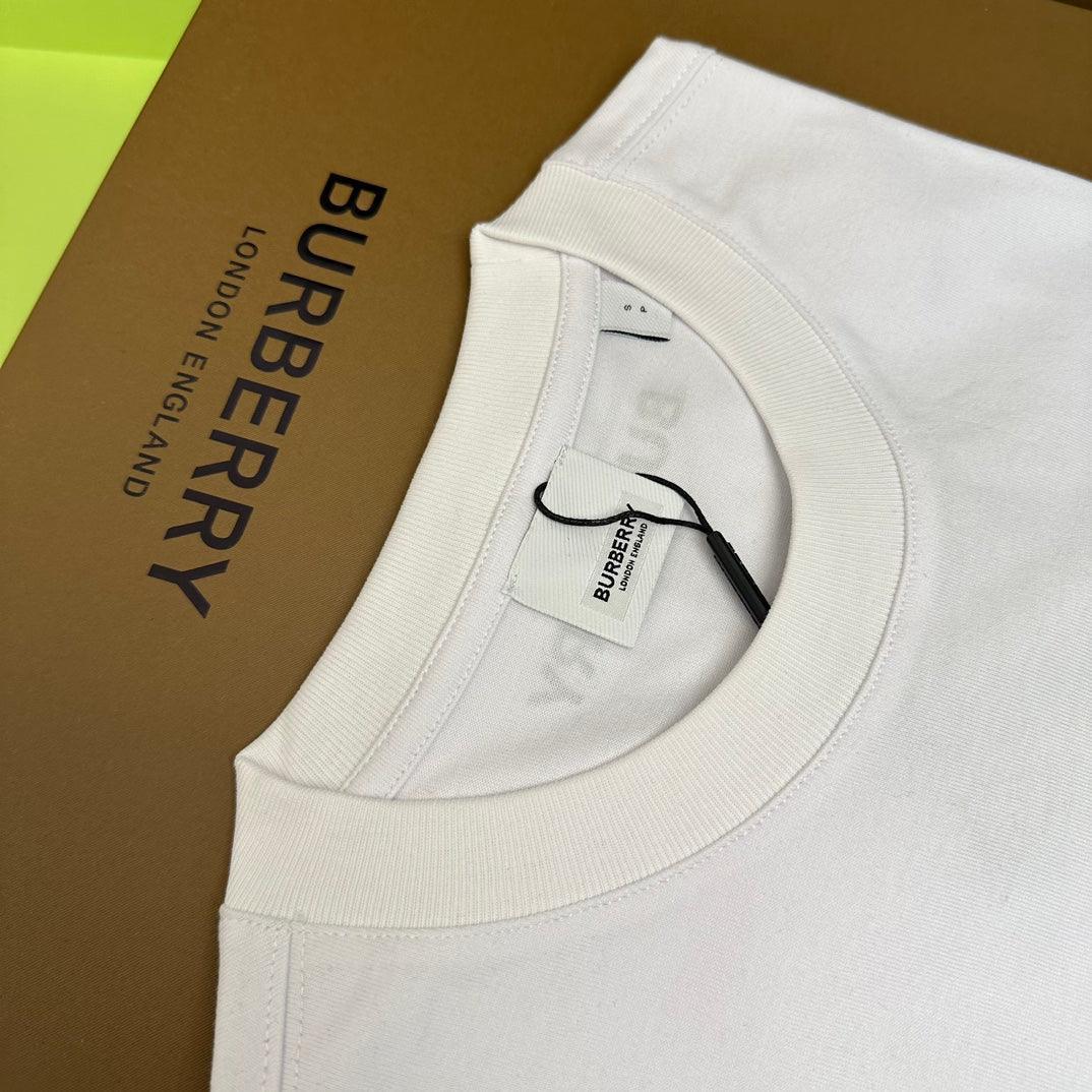 Burberry T-Shirt Without Collar 'White & Beige' - Luxury Casual Elegance